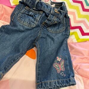OshKosh B'gosh Blue Kids Jeans with Butterfly Embroidery